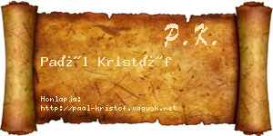 Paál Kristóf névjegykártya
